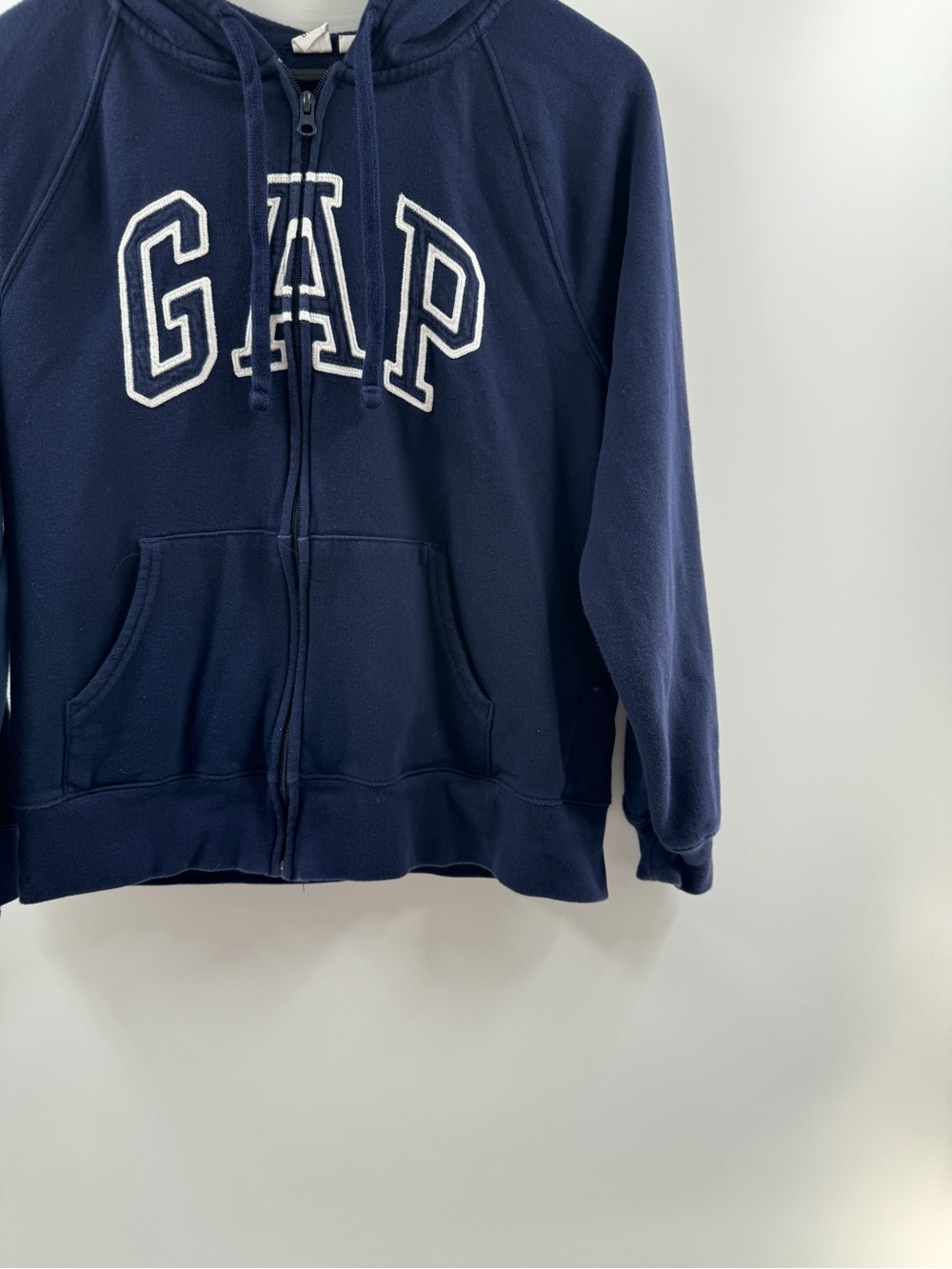 GAP Navy Blue Logo Full Zip Hoodie Jacket – Unisex Medium - Picture 3 of 8